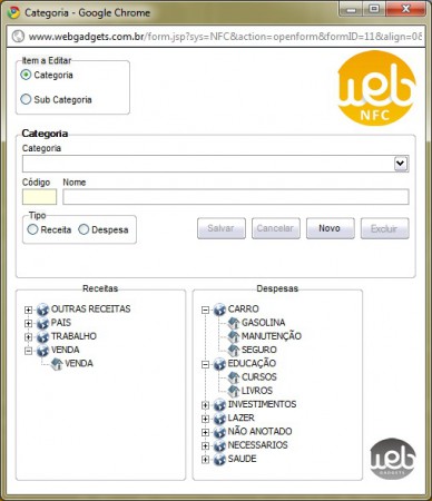 Cadastro de Categoria